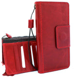 Genuine vintage leather case for Samsung Galaxy Note 10 Plus book wallet soft holder slots rubber Magnetic closure Red Jafo