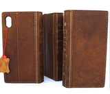 Echtes geöltes Leder für Apple iPhone XS MAX Hülle Cover Brieftasche Kreditkarten Weicher Halter Bibel Gegerbtes Buch Vintage Slim Jafo