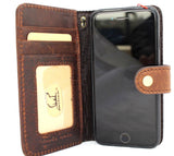 Echte Vintage-Lederhülle für iPhone 7, Cover, Buch, Brieftasche, Karten, schlank, Davis Classic Art, kabelloses Laden, Gummi, Luxus-ID