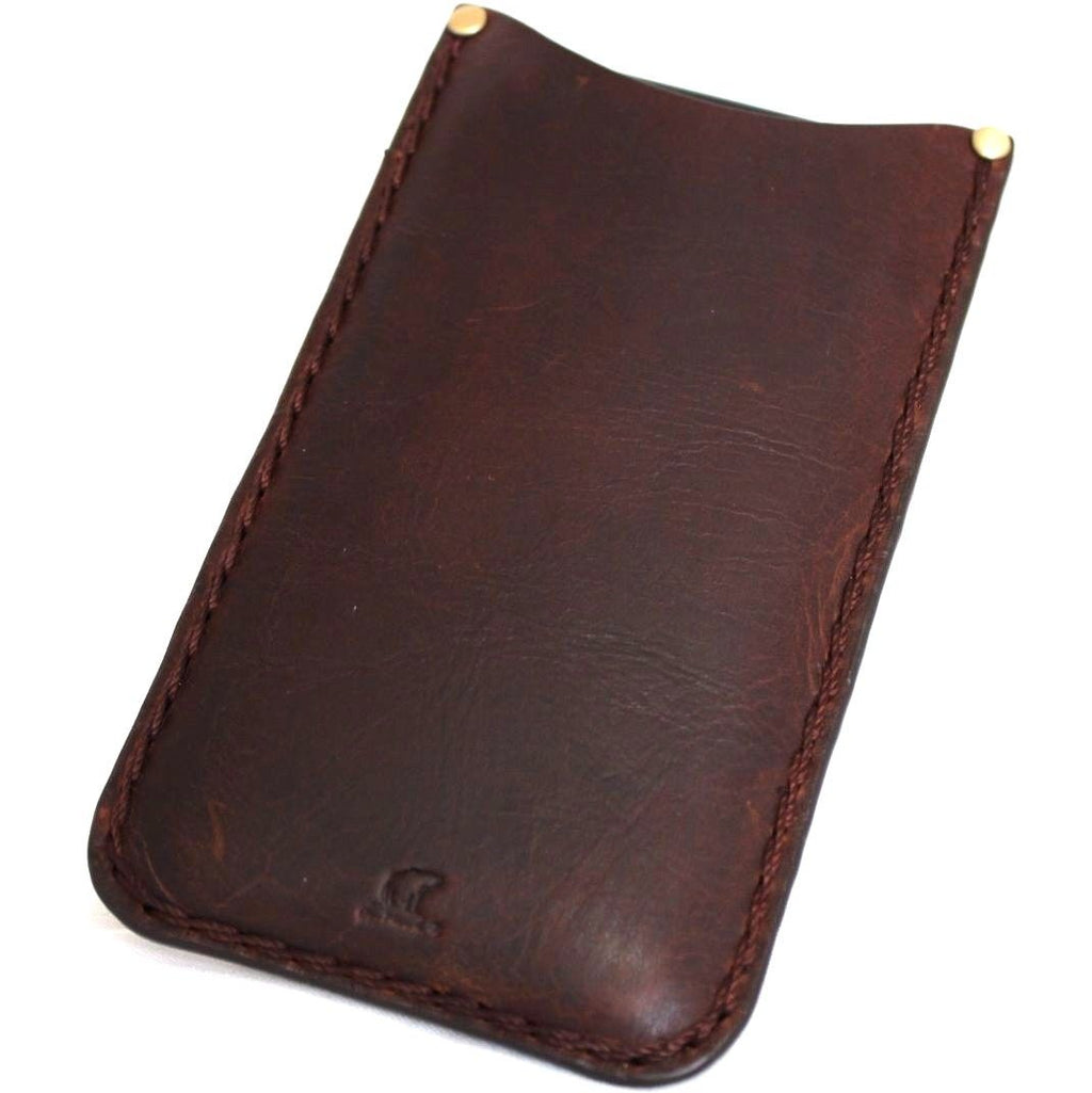 Genuine full leather wallet case for iPhone 8 with card slots, slim design, and wireless charging compatibility.