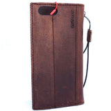 Genuine real leather Case for Oppo R11 book wallet cover Cards slots id cover hand made Art dark brown slim daviscase