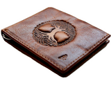 Men's Genuine Leather Wallet  Credit Card Slots Bill Tree of Life Handmade Tan Diy DavisCase Luxury