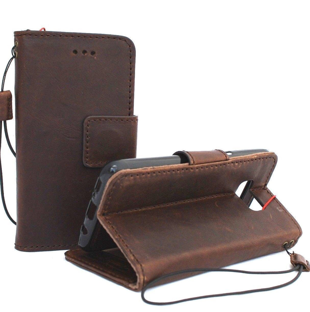 Genuine full leather Samsung Galaxy S10 Plus case by DAVISCASE with wallet design, card slots, ID window, Jafo strap, and magnetic closure
