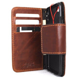 Genuine vintage leather iPhone 7 magnetic case cover wallet credit holder book luxury Rfid Pay