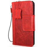 Schutzhülle aus echtem Echtleder für Samsung Galaxy Note 10, Book Wallet Cover, magnetisches Luxus-Flip-Gummi, rotes Armband 