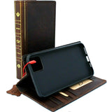Véritable étui en cuir véritable pour Apple iPhone 11 Cover Wallet Credit Holder Bible Design Book Wireless Charging Prime Holder Slim Jafo 1948 Dark