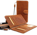 Genuine full leather removable case for iPhone 8, with wallet card slots, ID window, and magnetic closure, slim and soft rubber edges.