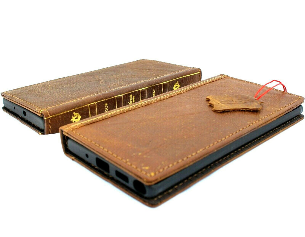 Genuine full retro leather wallet case for Samsung Galaxy Note 10 Plus, handmade by DAVISCASE with soft slots and slim design