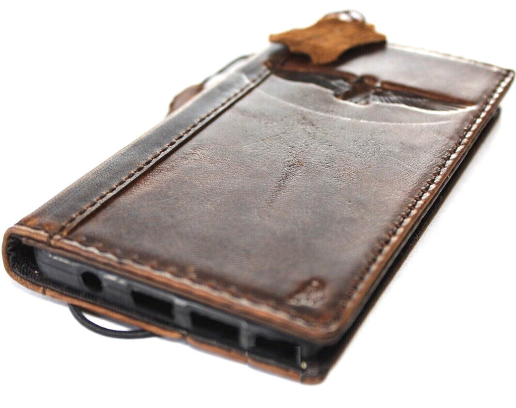 DavisCase genuine leather wallet case for Google Pixel 7 Pro, featuring a book-style design with wireless charging capability.
