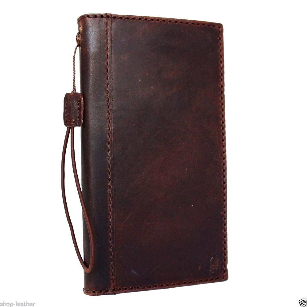 Handmade genuine Italian leather Samsung Galaxy S8 book wallet case with card slots and elegant design.