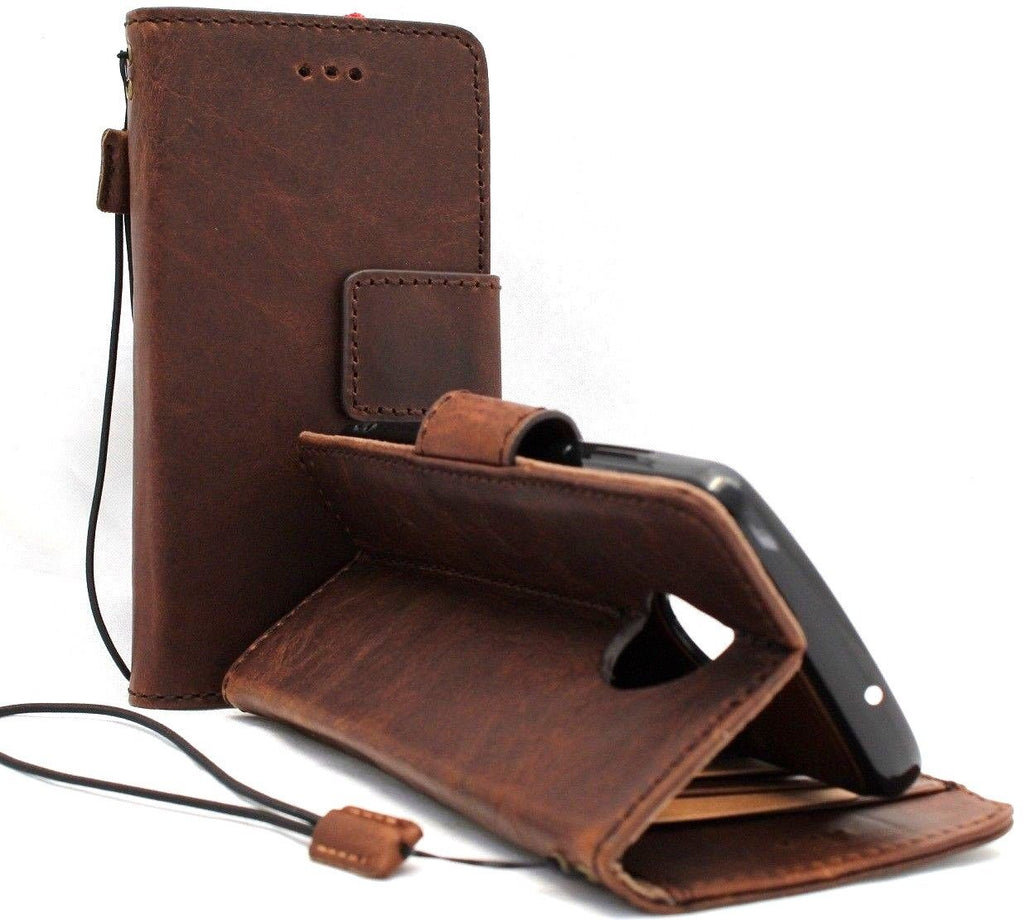 Genuine full leather Motorola Moto G6 Plus phone case with removable wallet skin clip and magnet closure, handcrafted by vendor-unknown.