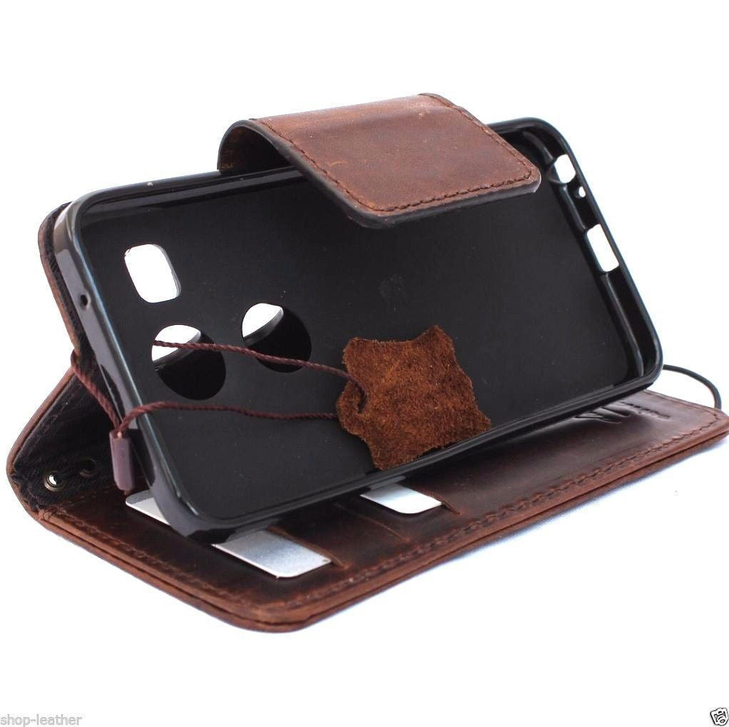 Genuine Italian 100% leather hard case for LG Nexus 5X, handmade luxury book-style wallet cover by DAVISCASE.