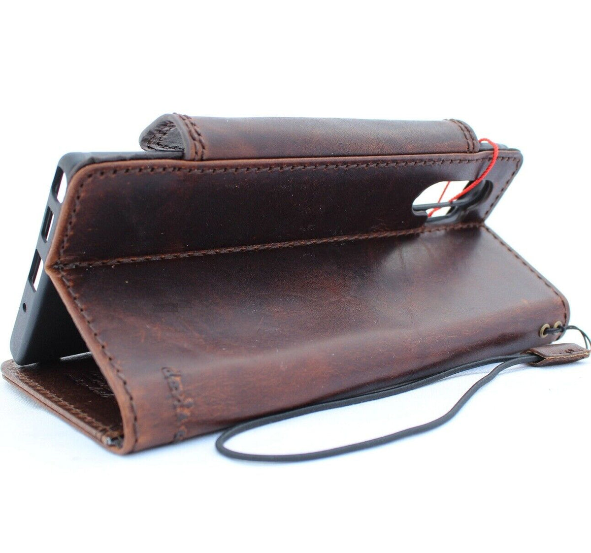 Handmade genuine leather phone case for Galaxy S24, S25, Fold 3, Note A52, A52s, A53, A12, A31, A32, A55 5G Plus by DAVISCASE.