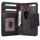 Genuine Black Leather case for iPhone 8 Plus magnetic cover wallet credit holder book luxury Davis