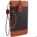 Genuine oil leather iPhone 6s Plus case with wallet design, credit card slots, magnetic closure, and business style.