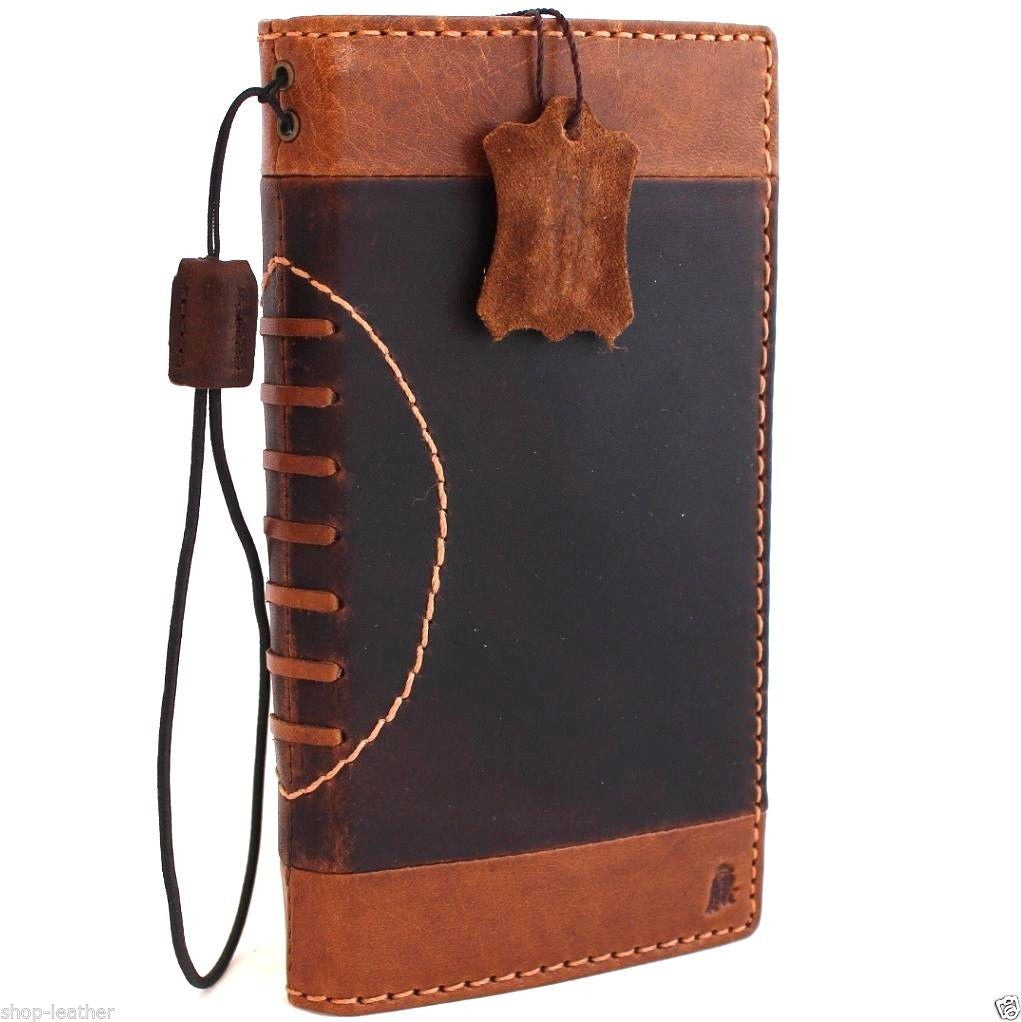 Genuine oil leather iPhone 6s Plus case with wallet design, credit card slots, magnetic closure, and business style.