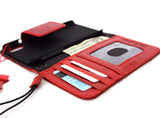 Genuine Leather Case for iPhone XS book wallet magnet closure cover Cards slots Slim vintage red Daviscase