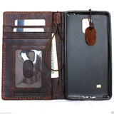 Étui en cuir véritable vintage pour Samsung Galaxy Note 3, portefeuille de livre, couverture mince, fait à la main, marron mince, daviscase