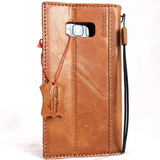 Genuine handmade leather Case for Samsung Galaxy S8 PLUS book wallet cover slim vintage light brown slim jafo 48