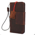 Handmade genuine Italian leather iPhone 6/6s wallet case with credit holder and magnetic closure, featuring a sleek, protective design.