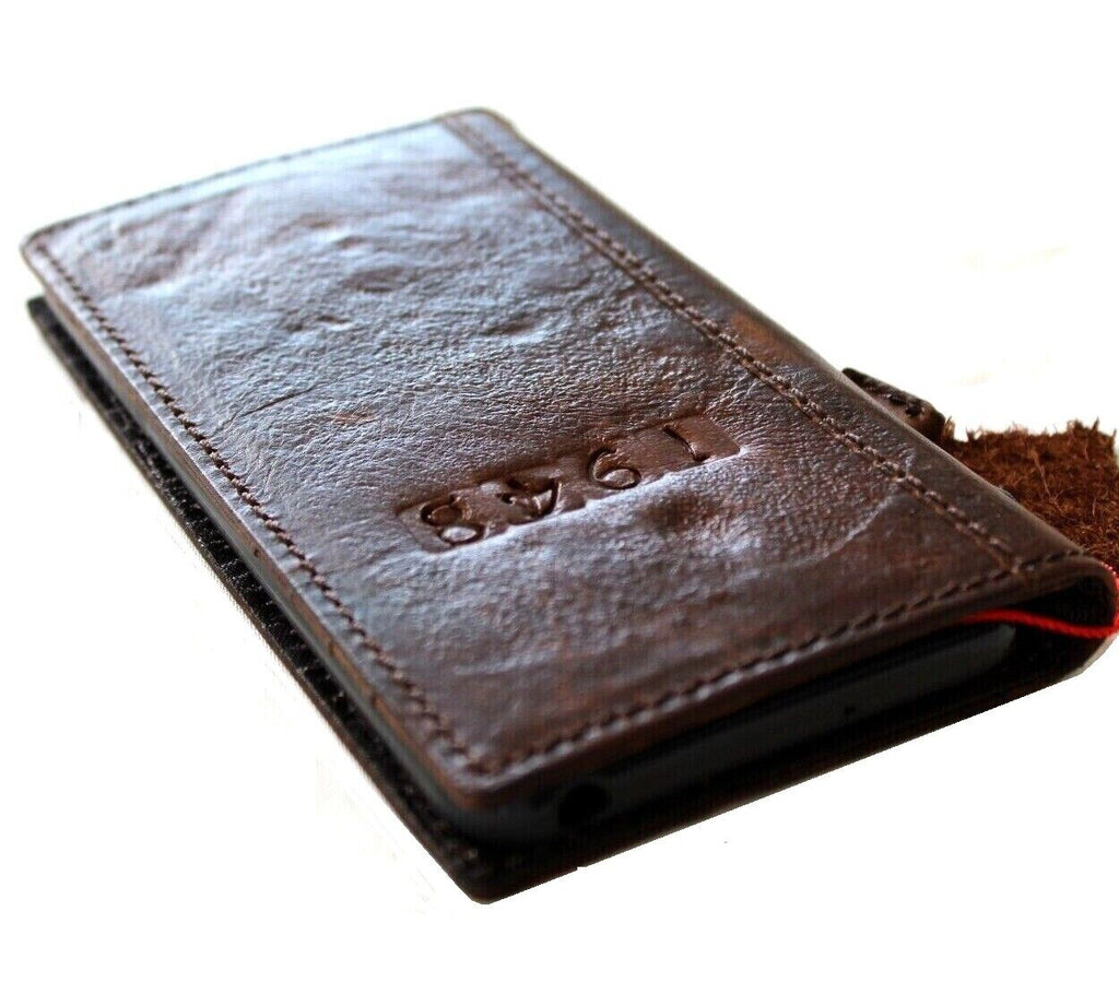 Handmade genuine leather phone case for Samsung Galaxy S22 S21 S20 S23 S24 Ultra Note 10 20 21 with vintage rustic Z Fold design by DAVISCASE