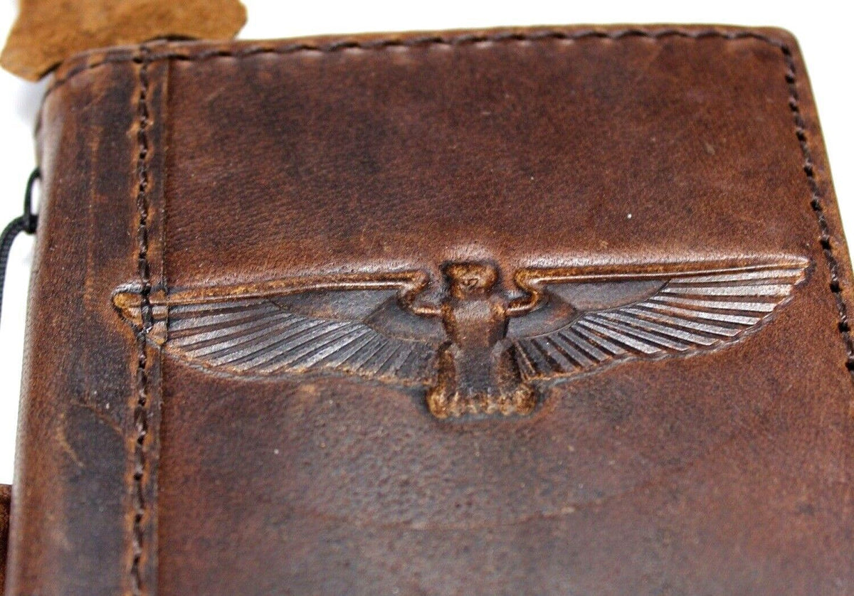 Handmade genuine leather phone case for Samsung Galaxy S22, S21, A51, A71, and more with vintage art wallet design by DAVISCASE