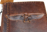 Genuine Leather For Galaxy s22 s21 s20 S23 s24 Ultra FE Note 8 9 10 20 21 A13 A71 A51 A12 A31 4G 5G Case plus Art Wallet Book Vintage  Style Credit Cover Wireless Full Grain Davis Luxury Eagle German cross Diy Mini
