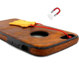 Echtleder-Hülle für iPhone 8 Plus, magnetische Abdeckung, schmale Gummihalterung, Luxus-Jafo