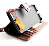 Echtleder-Hülle für iPhone 8 Plus, Buch-Brieftaschen-Abdeckung, Kartenfächer, schlankes, kabelloses Laden im Vintage-Stil, weicher Ständer, Flip-Daviscase