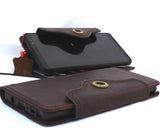 Echte Vintage-Lederhülle für Samsung Galaxy Note 9, Buch-Brieftaschenverschluss, Kartenfächer, braunes schmales Band, Daviscase 48