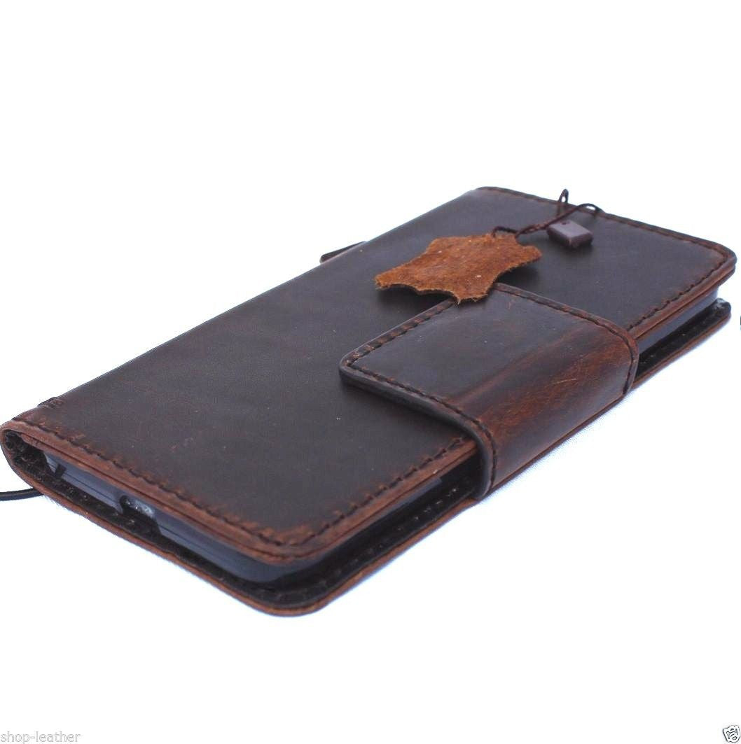 Handmade brown leather wallet phone case for Huawei Nexus 6P with magnet closure, vintage art style, luxury Galaxy accessory