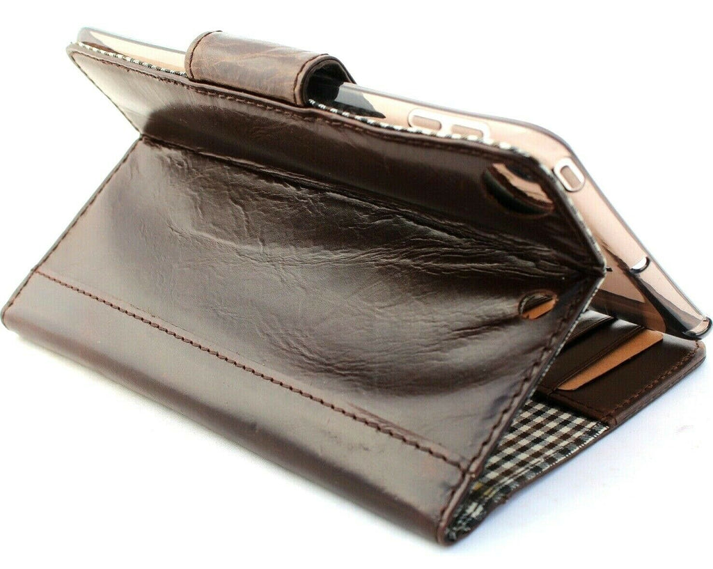 Luxury genuine leather iPad Mini 5 case by DAVISCASE with card slots and rubber bumper in a handmade design.