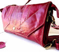 Genuine pink leather women's tote purse and clutch bag with wallet and coin compartment by DAVISCASE.
