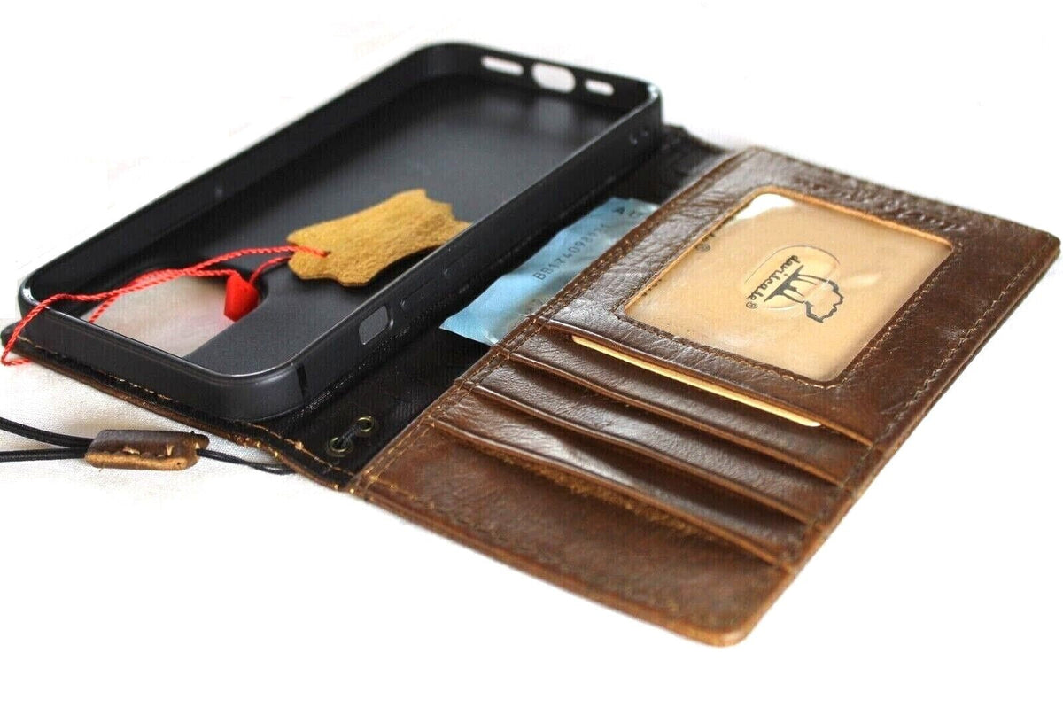 Handmade genuine leather phone case for Motorola Edge 50 Ultra, vintage-style Bible crafts wallet book by DAVISCASE.