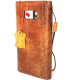 Echtes Echtleder-Etui für Oppo R11, Buch-Brieftaschenhülle, Kartenfächer, Ausweishülle, handgefertigt, Kunst-Vintage-Braun, schlankes Daviscase