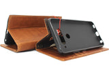 Genuine vintage leather Case for LG V40 book wallet cover slim brown cards slots handmade luxury daviscase 40