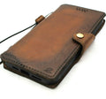 Handmade genuine soft leather wallet case for iPhone 12 Pro Max with vintage look, credit card slots, slim design by DAVISCASE