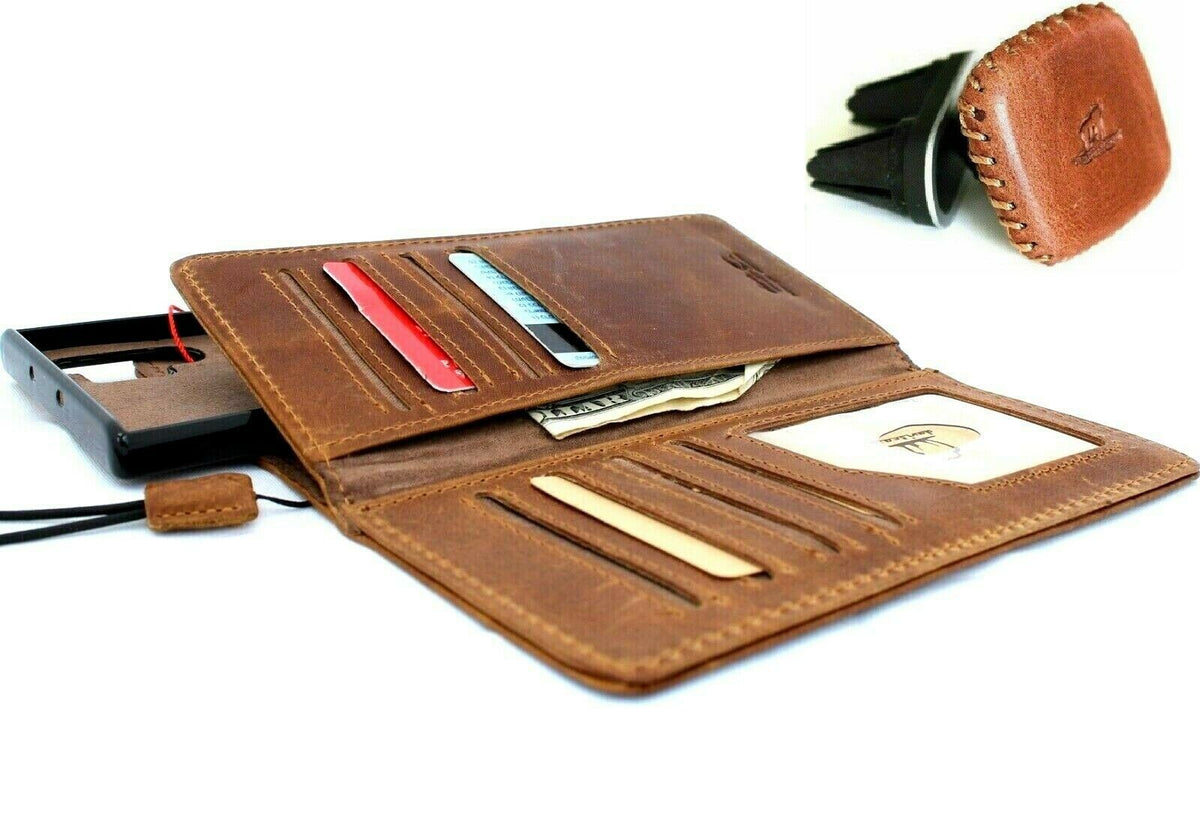 Vintage leather Samsung Galaxy Note 10 Plus case with wallet slots, removable holder, magnetic closure, rubber stand, and window feature.