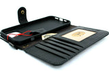 Echtes schwarzes Lederetui für Apple iPhone 12 Pro Max, Buch-Geldbörse, Vintage-Stil, Ausweisfenster, Kreditkartenfächer, weiches Cover, vollnarbiges DavisCase