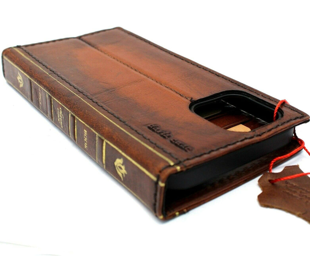 DavisCase handmade leather phone case for iPhone 11-15 Pro Max and Samsung Galaxy S21 Ultra, vintage style wallet cover with full grain leather.