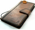 Dark oiled leather iPhone 12 Pro wallet case with ID window, card slots, magnetic closure, vintage look, handmade by DAVISCASE.