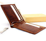 GENUINE  Leather wallet credit card handmade Custom emboss name gift stamp slim Personalized Daviscase