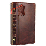 Genuine Leather Case for iPhone X book bible wallet closure cover Cards slots Slim vintage Dark Jafo brown Daviscase