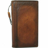 Echtes dunkles Leder-Brieftaschenetui für Apple iPhone 12 PRO, Buch-Vintage-Look, Ausweisfenster, Kreditkartenfächer, weiches Cover, Vollnarbung Davis 1948