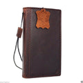 Handmade genuine Italian leather wallet case for Samsung Galaxy S8, featuring a book-style design and business-inspired craftsmanship.