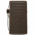 Genuine dark leather wallet case for Samsung Galaxy A71 4G with card holder and ID window, by DavisCase.