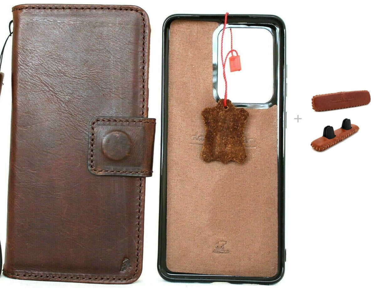 Genuine vintage leather Samsung Galaxy Note 20 Ultra 5G case by DAVISCASE with card slots, removable wallet, magnetic closure, and car mount holder