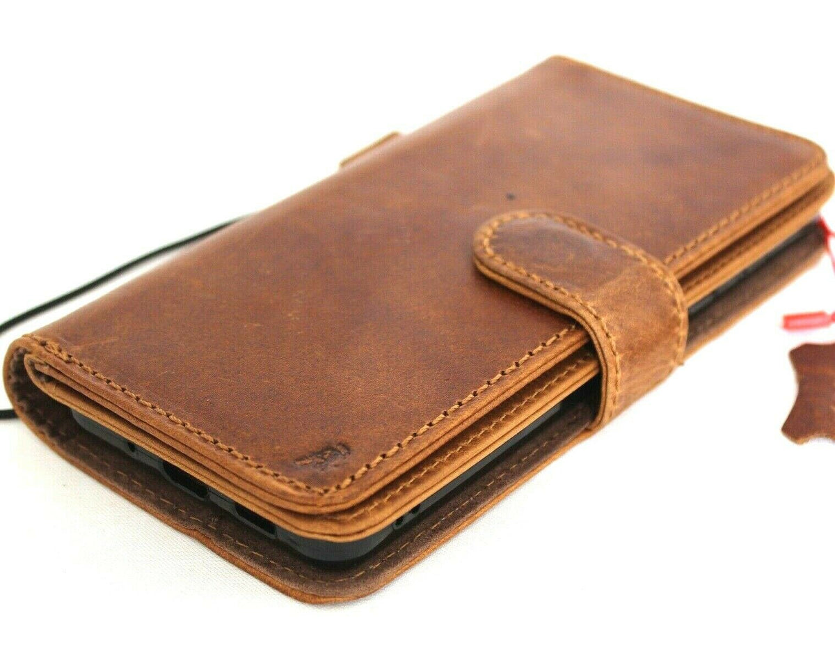 Genuine leather Samsung Galaxy S20 Ultra wallet case by DAVISCASE with card slots, window, magnetic closure, and removable cover.