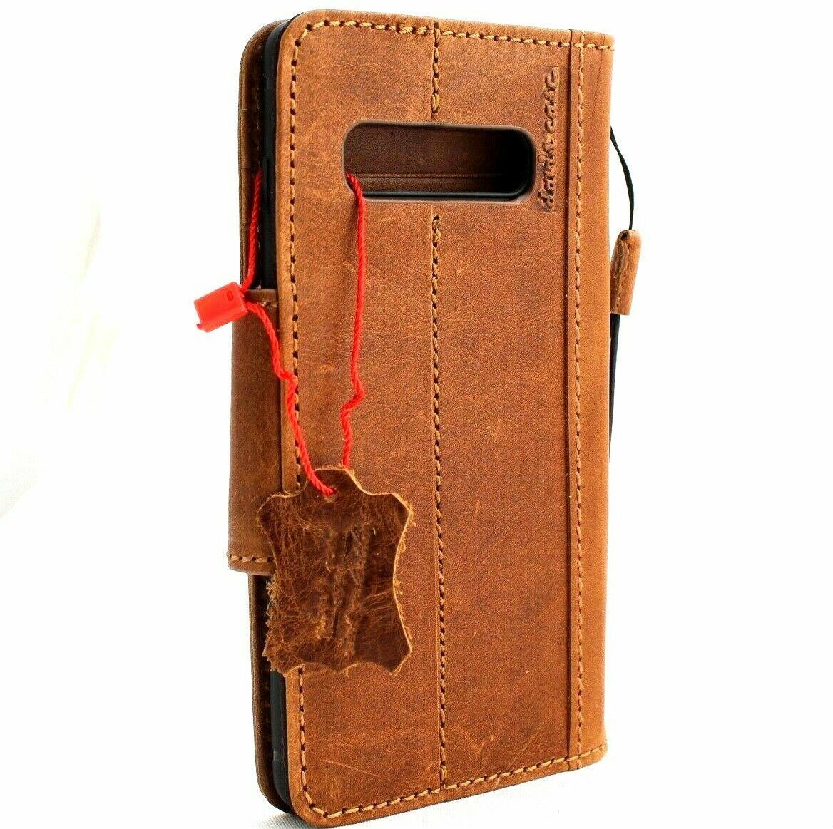 Genuine leather Galaxy S10e wallet case by DAVISCASE with card slots, flip cover, and rubber holder for slim, stylish protection.