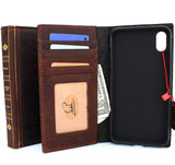 Genuine Leather Case for iPhone XS bible book and wallet closure cover Cards slots Slim holder vintage lite brown jafo 48
